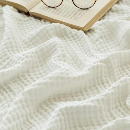 EMME Muslin Blankets for Adults Throw Blanket for Couch Breathable Gauze Soft by EMME