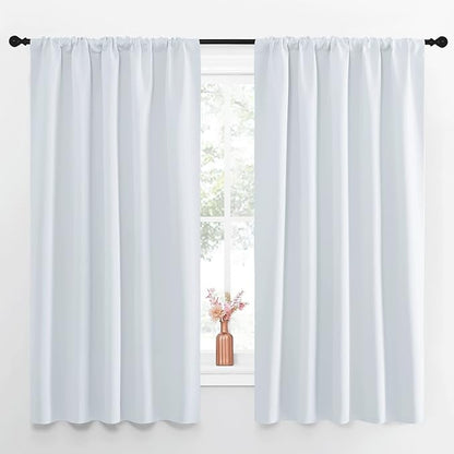 NICETOWN Greyish White Bedroom Curtain Panels - Image 2