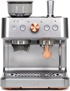 Café Bellissimo Semi Automatic Espresso Machine + Milk Frother | WiFi Connected, Smart Kitchen Essentials | Built-In Bean Grinder, 15-Bar Pump & 95-Ounce Water Reservoir | Steel Silver