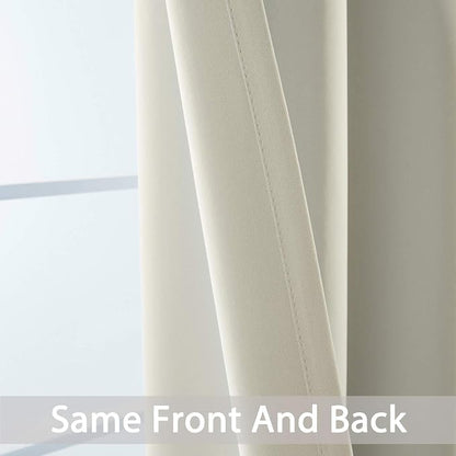 Yakamok Light Beige Room Darkening Window Curtains 52x36 Inch - Image 6