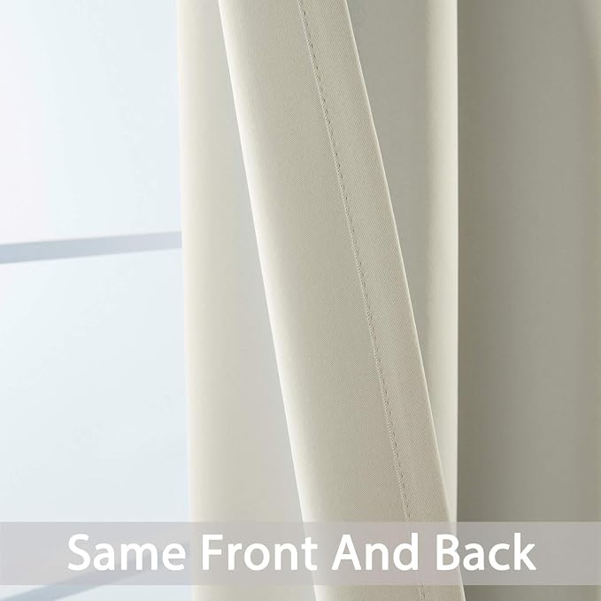 Yakamok Light Beige Room Darkening Curtains 84 inch Sliding Door Drapes | 1 - Image 4