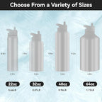 HASLE OUTFITTERS 32 oz Insulated Water Bottle Stainless Steel Double Walled Vacuum Sports Water Bottle with 2 Lids (Straw and Spout Lid) for Gym Camping Hiking(Blue Black Gradient,1)
