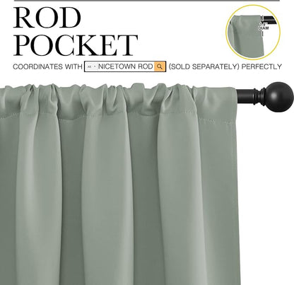 NICETOWN 2 Panels Blackout Curtains, Rod Pocket Thermal Insulated Drapes 84 - Image 2