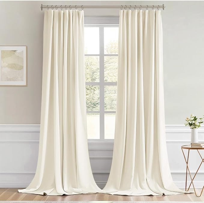 MIULEE Birch Back Tab Blackout Curtains 52x96 Inch Long 2 Panels Set | Rod - Image 9