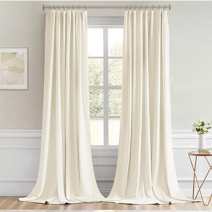 MIULEE Birch Back Tab Blackout Curtains 52x96 Inch Long 2 Panels Set | Rod - Image 9