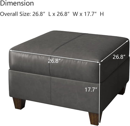 EASE MOOSE Faux Leather Square Ottoman Module - Image 2