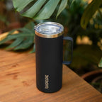 BJPKPK Insulated Coffee Mug with 2 Lids, 32oz Stainless Steel Insulated Tumbler with Handle, Double Wall Vacuum Coffee Cups, BPA Free Travel Mug for Coffee, Tea and Drinks, Black