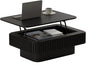 Lift Top Coffee Table for Living Room, Rectangle Handmade Solid Wood Strips by Unknown