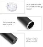 HASLE OUTFITTERS 20 oz Skinny Tumblers Bulk Set, Stainless Steel Insulated Slim Tumblers with Lids, Reusable Double Wall Travel Coffee Mugs, Durable Powder Coated Travel Water Cups(Black, 12)