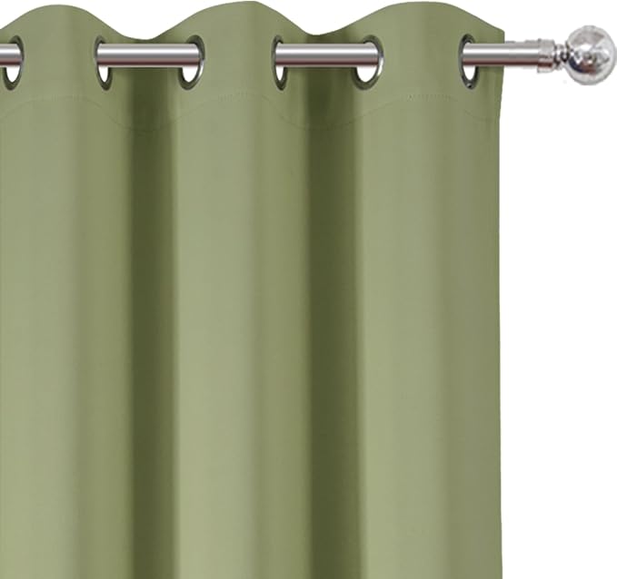 Sage Green Blackout Curtains/38 x 54 Inch/Set of Two Panels Grommet Living Room - Image 6