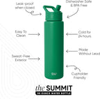 Simple Modern Water Bottle with Straw Lid | Vacuum Insulated Stainless Steel Metal Thermos | Reusable Leak Proof BPA-Free Flask for Sports Gym | Summit Collection | 30oz, Kelly Green