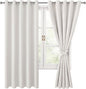 Blackout Curtains for Bedroom, 60 x 63 Inches Length Ivory 2 Panels | Thermal by Hiasan