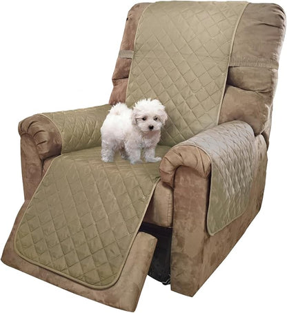 U-NICE HOME Reversible 23''Recliner Small Chair Cover, Light Camel/Beige | by U-NICEHOME