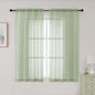 Light Green Sheer Curtains for Bedroom Living Room 54 Inch Length 2 Panels Set by WelvetBLK