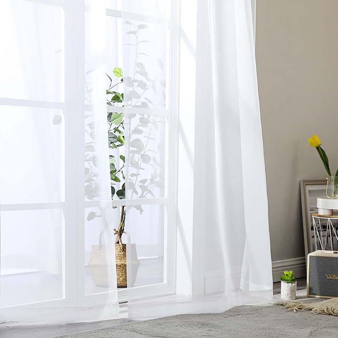 Extra Long Sheer White Curtains - Image 7