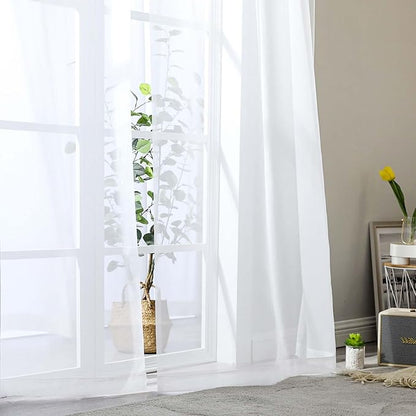 Extra Long Sheer White Curtains - Image 7
