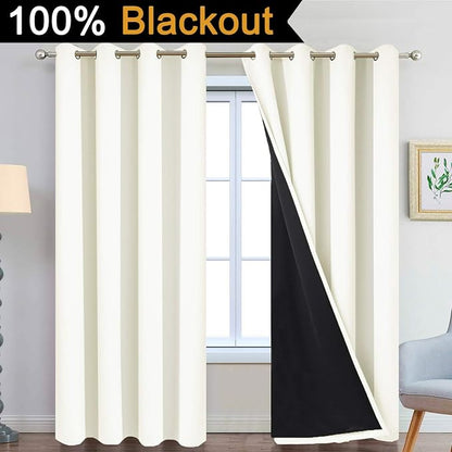 Yakamok Cream 100% Blackout Curtains 84 Inches Long - Image 2