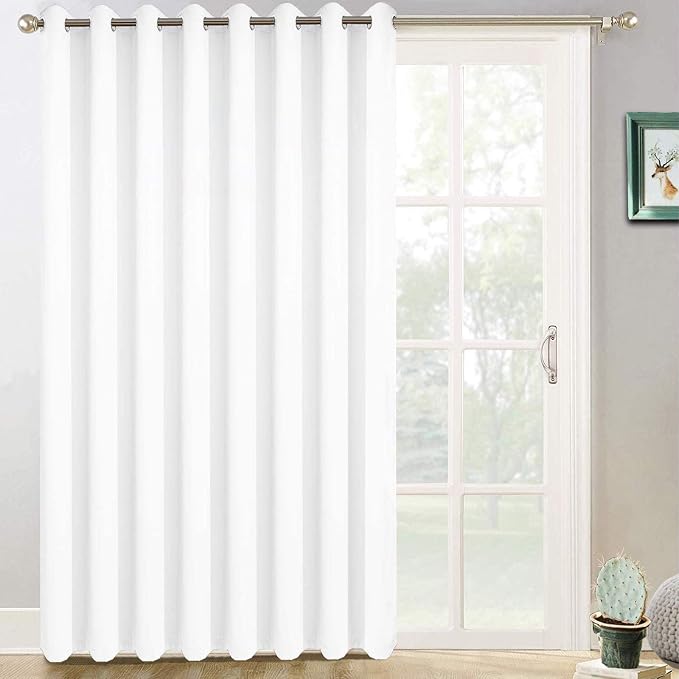 Yakamok Pure White Room Darkening Curtains 84 inch Sliding Door Drapes | 1 by Yakamok