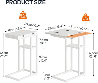 HOOBRO Foldable End Table, C Shaped Side Table - Image 3