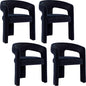 BESTANO Set of 4 Modern Velvet Fabric Upholstered Dining Chairs by BESTANO