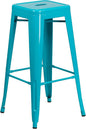 Flash Furniture Commercial Grade 30" High Backless Crystal Teal-Blue by FlashFurniture