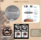 7 Pack Espresso Tamper Station&Coffee Distributor Tamper&Espresso WDT Stirrer&Coffee Tamping&Brush&Coffee Dosing Funnel&Espresso Puck Screen, Espresso Accessories for Bar Home Office (58 mm)
