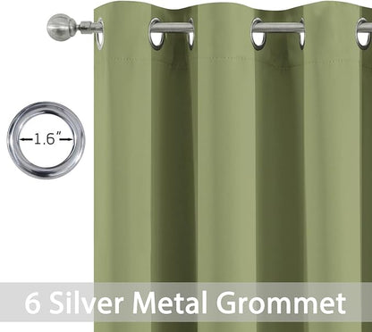 Yakamok Room Darkening Curtains 42x72 inch Length Sage Green-Living Room | 2 - Image 3