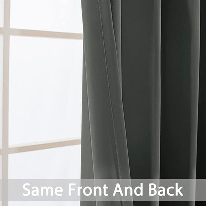 Yakamok Dark Grey Room Darkening Window Curtains 52x36 Inch - Image 4