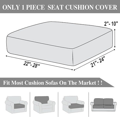 LA MEACK Couch Cushion Cover Seat Cushion Cover Stretch Armchair Cover Separate - Image 6