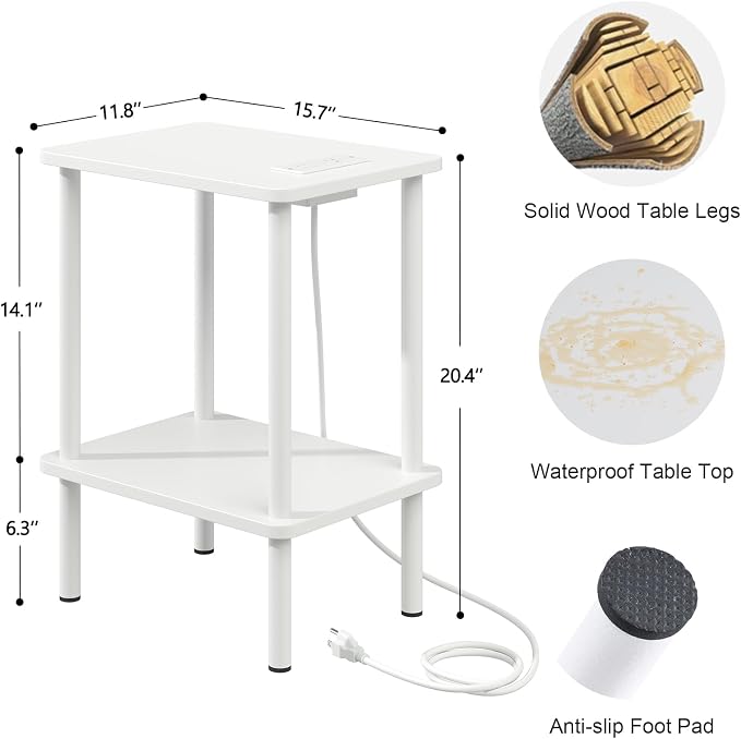 Apicizon 2 Tier End Table, Small Side Table - Image 2