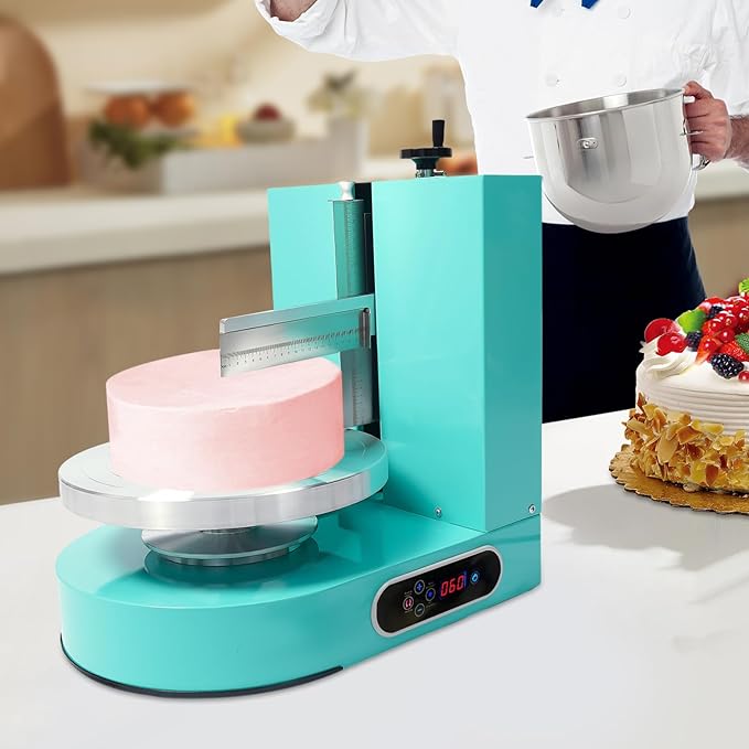 Cake Decorating Machine, Electric Birthday Cake Cream Smooth Coating Decoration Machine, Cake Smoother Icing Machine,Cake Cream Spatula Machine for 4-12inch Cake (Green)