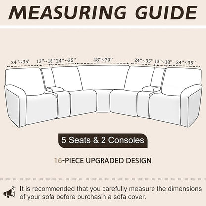 Arfntevss Sectional Recliner Couch Covers Velvet Washable Corner Sectional Sofa - Image 2