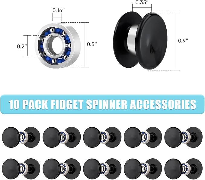 NiArt Fidget Finger Spinner DIY Epoxy Resin Casting Silicone Mold Kit 5 Molds with 10 Bearings Set, Stress Reliever Hand Fidget Toy Gift for Kids and Adults Art Crafts Home Decorations Jewelry (Set A)