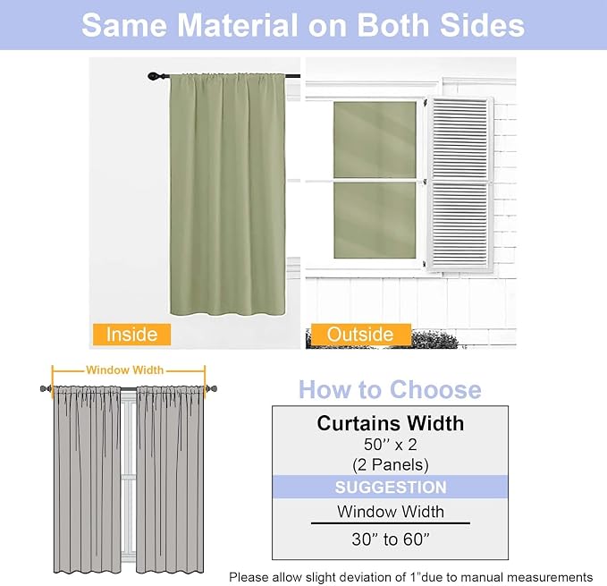 Simplebrand Sage Green Blackout Curtains - Image 9