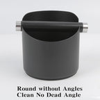 Italian Espresso Tapping Box, Stainless Steel Coffee Grinding Tapping Box, With Detachable Tapping Rod And Anti Slip Rubber Base (Black-S)