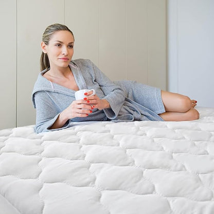 Short King RV Mattress Pad Waterproof Mattress Protector, Quilted RV Short King - Image 6