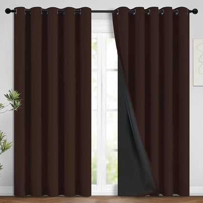 Yakamok Chocolate Brown Blackout Curtains 96 Inches Long 62" Wide, 2 Panels | by Yakamok