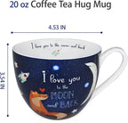 I Love You Coffee Mug, Premium 20 oz Bone China Coffee Tea Hug Mug, Perfect Holiday, Birthday, and Valentine's Day Gift for Lovers and Family Members, Designed in England by Harvest Green Studio