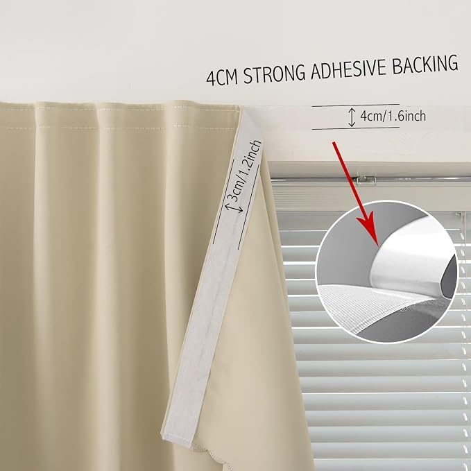 Stick On Blackout Curtains No Drill Required Self Adhesive Window Coverings - Image 7