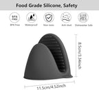 6 Pack Mini Oven Mitts Silicone Pot Holders Heat Resistan for Kitchen, Small Silicone Oven Gloves Kitchen Mittens Air Fryer Mitts Mini Hot Pot Pinch Grip for Baking & Grilling, Dark Grey