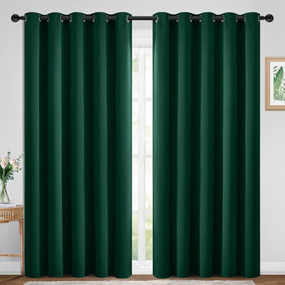Yakamok Room Darkening Curtains 70x84 inch Length Dark Green-Living Room | 2 by Yakamok