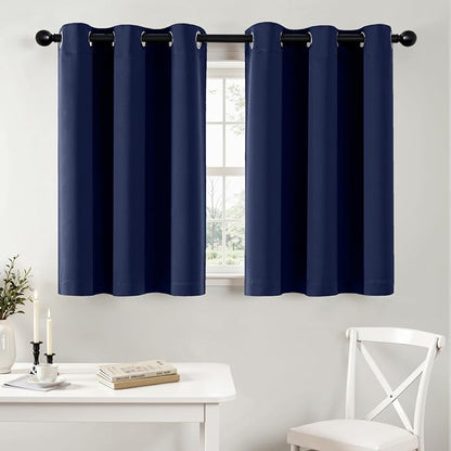 MIULEE Blackout Curtains for Bedroom 2 Panels 40 x 36 Inch Long Navy Blue | by MIULEE
