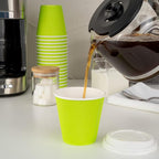 Restaurantware 8 Ounce Double Wall Disposable Coffee Cups, 25 Insulated Light Green Paper Cups with Ripple Wall Design, Lids Sold Separately, For Hot Beverages Like Tea, Hot Chocolate, & More