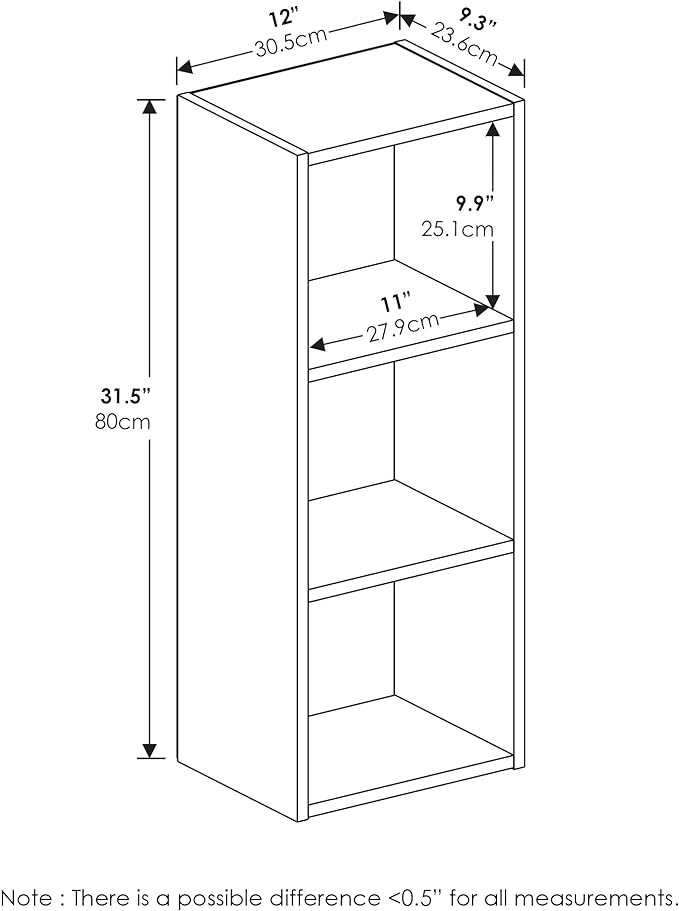 Furinno Pasir 3-Tier No Tool Assembly Open Shelf Bookcase - Image 3