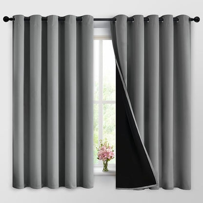Yakamok Grey Blackout Curtains 63 Inches Long by Yakamok