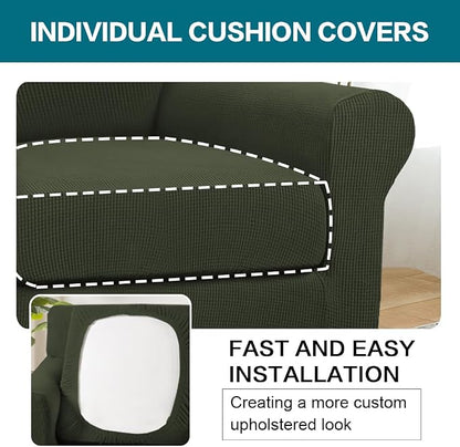 Turquoize 2 Piece Chair Covers Armchair Slipcovers - Image 5