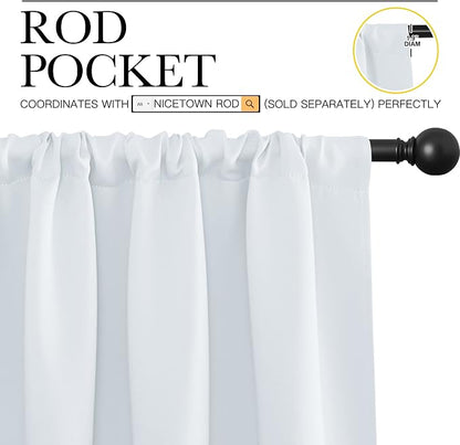NICETOWN Greyish White Window Curtain Panels - Image 3