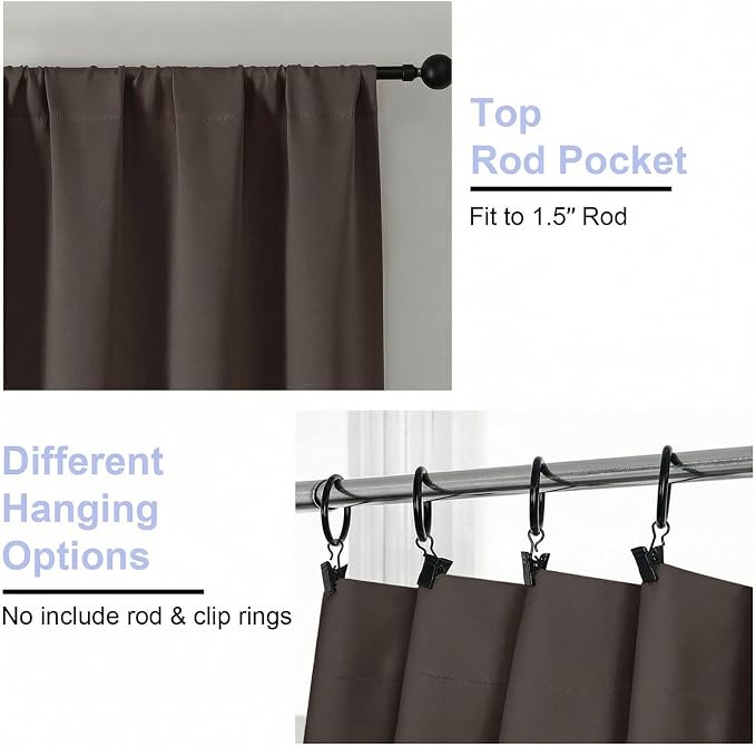 Simplebrand Ava Chocolate Blackout Curtains - Image 4