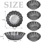 12PCS Mini Tart Pans, Carbon Steel Egg Tart Molds, Non Stick Mini Tarts Tins, Cupcake Cake Muffin Mold Tin Pan for Pies, Cheese Cakes, Desserts, Egg Tart(2.6 x 0.9inch)