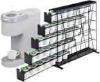 FlagShip 5-Tier Corner Coffee Pod Organizer for K Cup - 35 Capsules Metal Storage, Space-Saving Kitchen Countertop Rack Wall Mountable